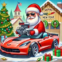 funny Christmas and New Year Meme with a Corvette car.webp