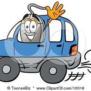 10018-Clipart-Picture-Of-A-Computer-Mouse-Mascot-Cartoon-Character-Driving-A-Blue-Car-And-Waving.jpg
