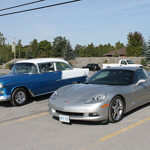 2005 Corvette & 1955 Chev.JPG