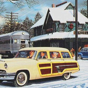 holiday Christmas car 1954 Mercury woody MAYBE YEAR.jpg